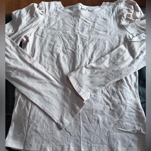 Gap Kids Puff Long Sleeved Top w/ Rhinestones, Dull Rose, NWOT